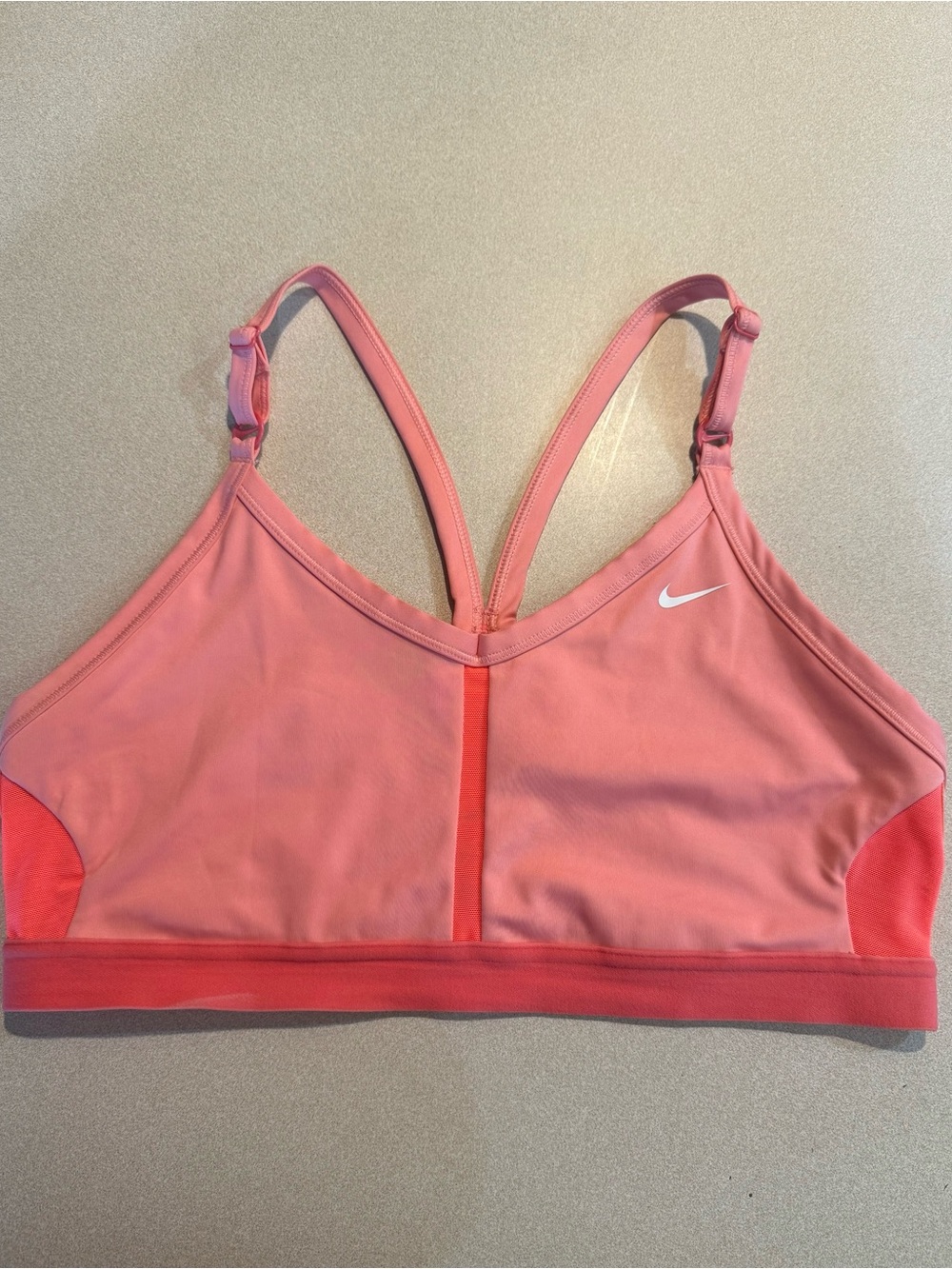 Nike Women’s Coral Pink V-Back Sports Bra